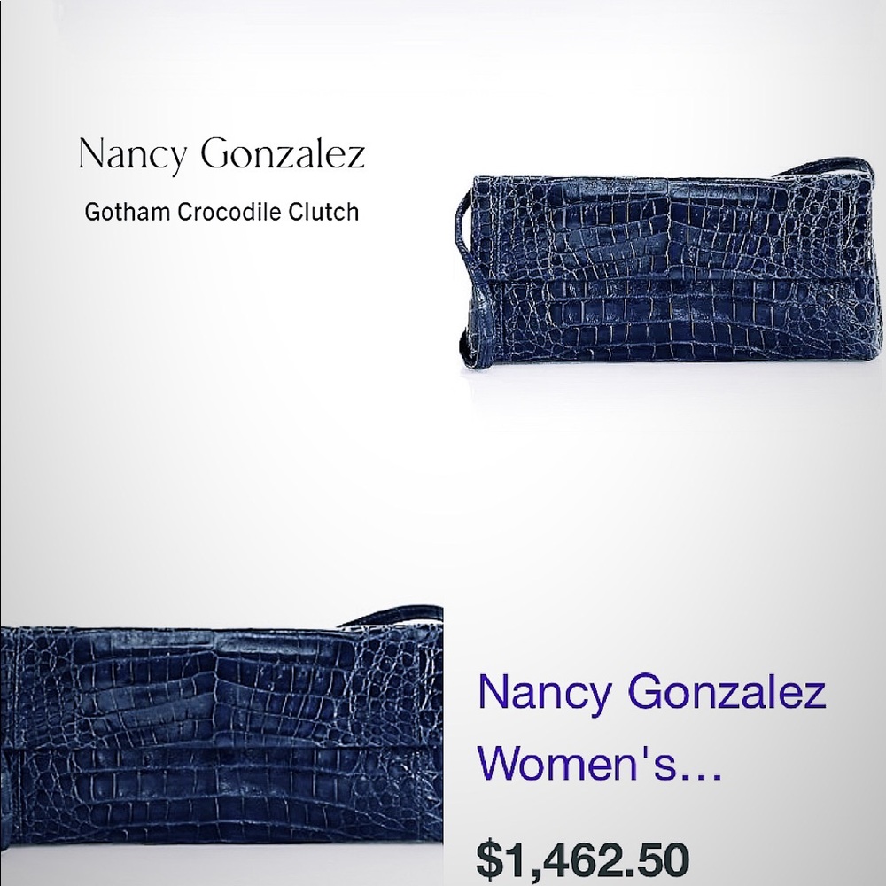 Brand new Nancy Gonzalez Navy
Gotham Crocodile Clutch. Never used.